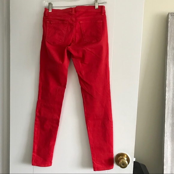 J brand jeans red with silver zipper - Picture 6 of 7